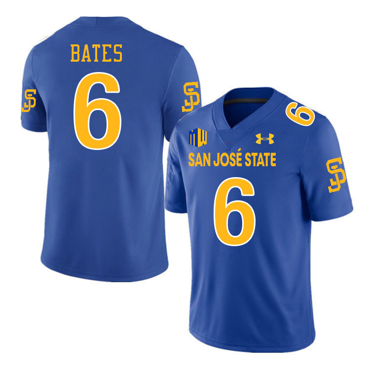 #6 Jabari Bates SJSU Jersey,San Jose State Spartans Football Jersey College Uniforms-Royal